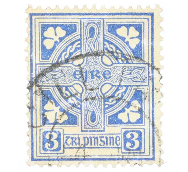 Почтовая марка 3 пенни 1940 года Ирландия «Кельтский крест» (Артикул: K12-75423) — Фото №1