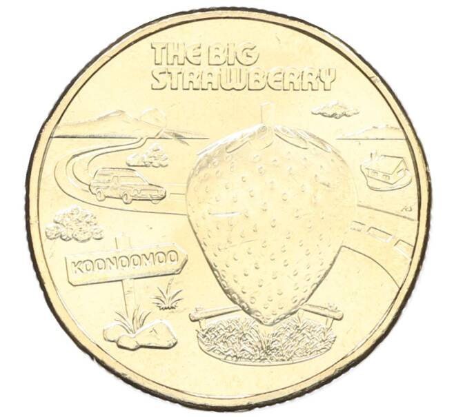 Монета 1 доллар 2025 года Австралия «Австралийские Большие Вещи — Большая Клубника» (Артикул: M2-91701) — Фото №1