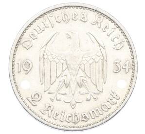 2 рейхсмарки 1934 года E Германия «Годовщина нацистского режима — Гарнизонная церковь в Потсдаме» (Кирха подписная) — Фото №2