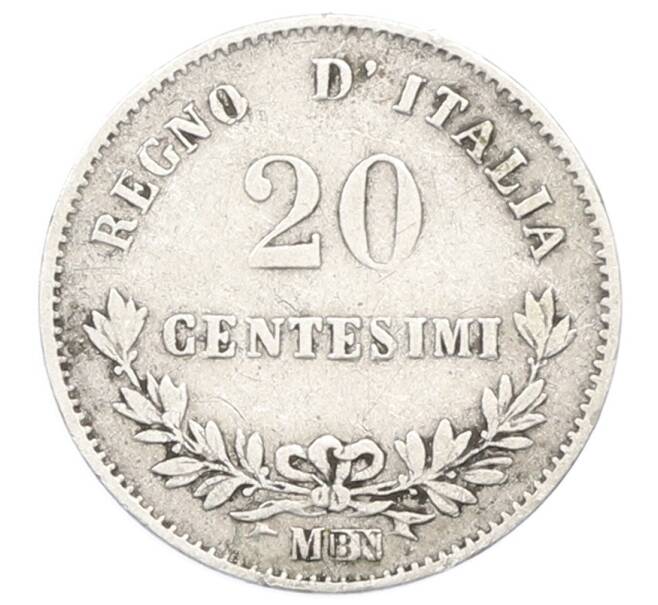 Монета 20 чентезимо 1863 года M Италия (Артикул: K10-11173) — Фото №1