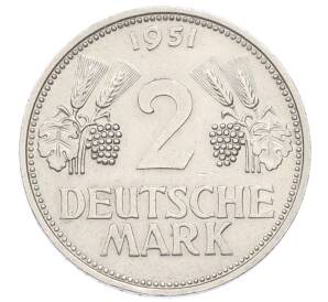 2 марки 1951 года D Западная Германия (ФРГ) — Фото №1