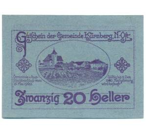 20 геллеров 1920 года Австрия — Кюрнберг (Нотгельд) — Фото №1