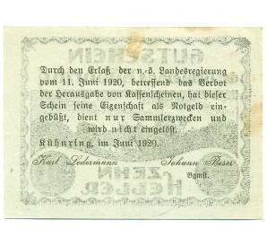 10 геллеров 1920 года Австрия — Кюнринг (Нотгельд) — Фото №2