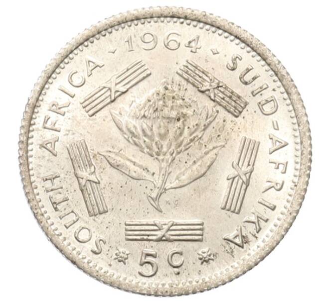 Монета 5 центов 1964 года Южно-Африканская республика (Трансвааль) (Артикул: K1-7068) — Фото №1