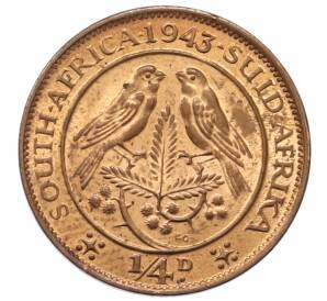 1/4 пенни 1943 года Британская Южная Африка — Фото №1