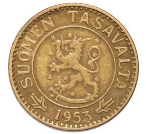 10 марок 1953 года Финляндия — Фото №2