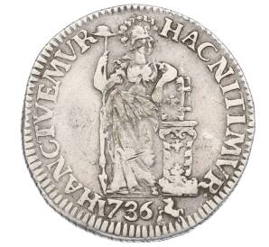 1 гульден 1736 года Нидерланды — Провинция Гелдерланд — Фото №1