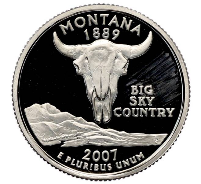 Монета 1/4 доллара (25 центов) 2007 года S США «Штаты и территории — Монтана» (Артикул: M2-91851) — Фото №1