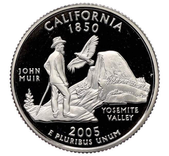 Монета 1/4 доллара (25 центов) 2005 года S США «Штаты и территории — Штат Калифорния» (Артикул: M2-91921) — Фото №1