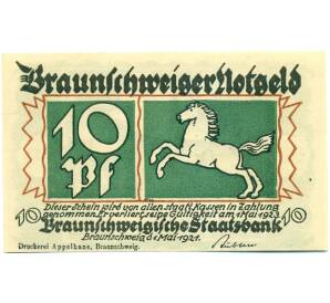 10 пфеннигов 1921 года Германия — Брансуик (Нотгельд) — Фото №2