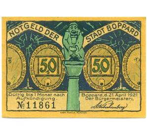 50 пфеннигов 1921 года Германия — Боппард (Нотгельд) — Фото №1