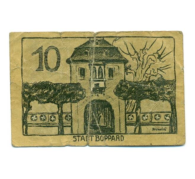 Банкнота 10 пфеннигов 1920 года Германия — Боппард (Нотгельд) (Артикул: K10-11358) — Фото №2