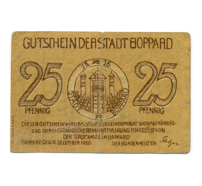 Банкнота 25 пфеннигов 1920 года Германия — Боппард (Нотгельд) (Артикул: K10-11359) — Фото №1