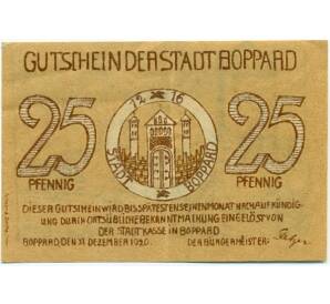 25 пфеннигов 1920 года Германия — Боппард (Нотгельд)