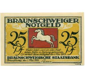 25 пфеннигов 1921 года Германия — Брауншвейг (Нотгельд)