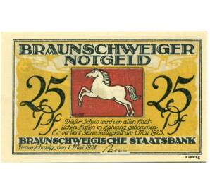 25 пфеннигов 1921 года Германия — Брауншвейг (Нотгельд)