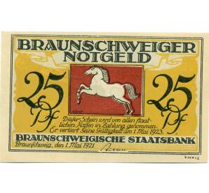 25 пфеннигов 1921 года Германия — Брауншвейг (Нотгельд)
