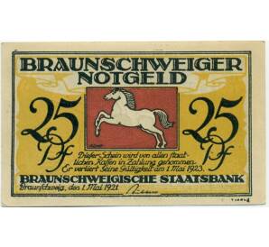 25 пфеннигов 1921 года Германия — Брауншвейг (Нотгельд)