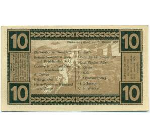 10 пфеннигов 1920 года Германия — Бланкенбург (Нотгельд)