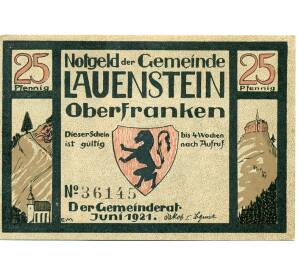25 пфеннигов 1921 года Германия — Лауэнштайне (Нотгельд)