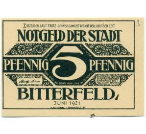 5 пфеннигов 1921 года Германия — Биттерфельд (Нотгельд) — Фото №1