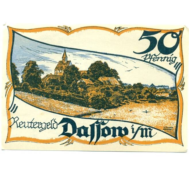 Банкнота 50 пфеннигов 1922 года Германия — Дассов (Нотгельд) (Артикул: K10-11469) — Фото №2