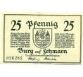 Банкнота 25 пфеннигов 1921 года Германия — Бург-ауф-Фемарн (Нотгельд) (Артикул: K10-11470) — Фото №2