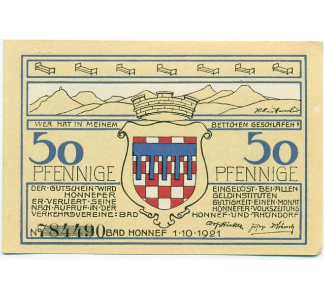Банкнота 50 пфеннигов 1921 года Германия — Бад-Хоннеф (Нотгельд) (Артикул: K10-11489) — Фото №1