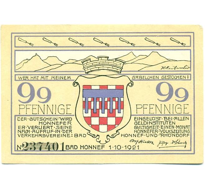 Банкнота 99 пфеннигов 1921 года Германия — Бад-Хоннеф (Нотгельд) (Артикул: K10-11491) — Фото №1