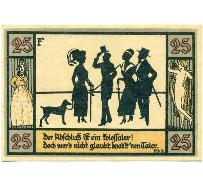 Банкнота 25 пфеннигов 1921 года Германия — Апольда (Нотгельд) (Артикул: K10-11507) — Фото №2