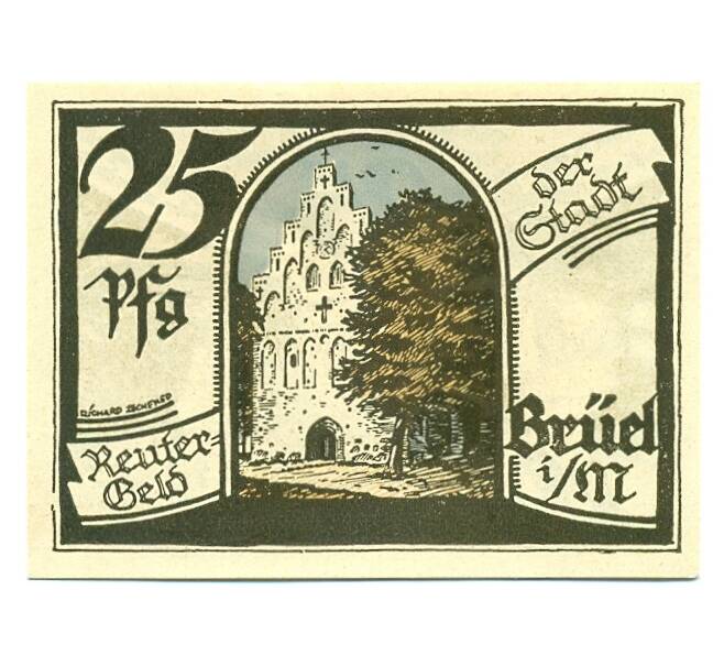 Банкнота 25 пфеннигов 1921 года Германия — Брюэль (Нотгельд) (Артикул: K10-11531) — Фото №2