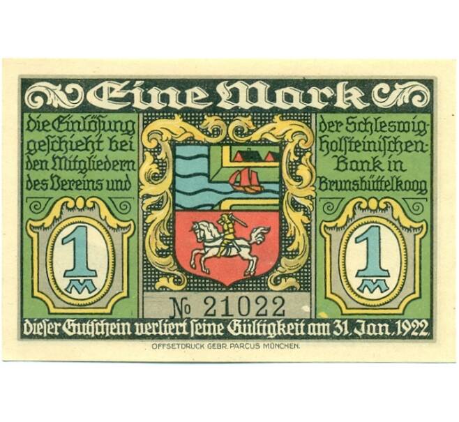 Банкнота 1 марка 1922 года Германия — Брунсбюттель (Нотгельд) (Артикул: K10-11533) — Фото №1