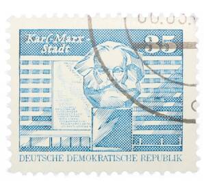 Почтовая марка 35 пфеннигов 1973 года Восточная Германия (ГДР) «Памятник Карлу Марксу» — Фото №1