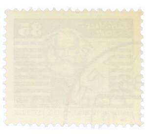 Почтовая марка 35 пфеннигов 1973 года Восточная Германия (ГДР) «Памятник Карлу Марксу»