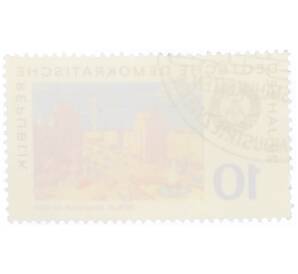 Почтовая марка 10 пфеннигов 1969 года Восточная Германия (ГДР) «20 лет ГДР — Берлин (столица ГДР)» — Фото №2