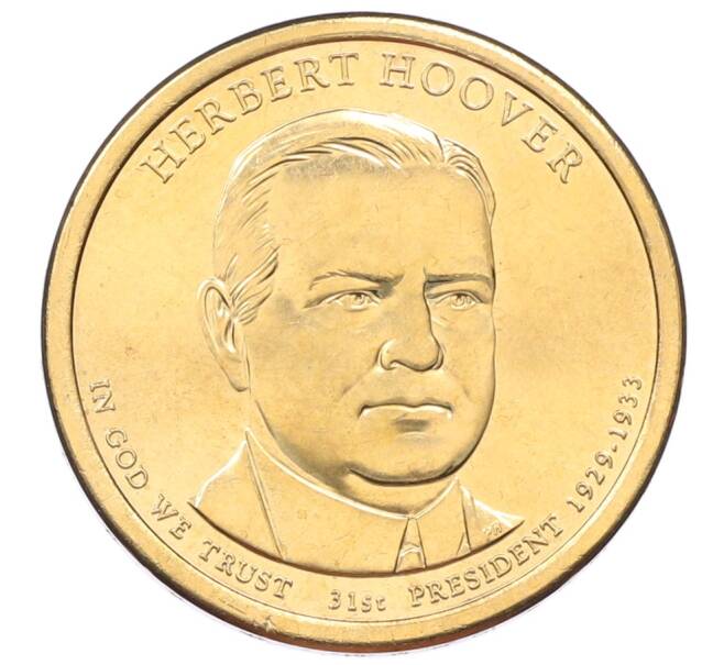 Монета 1 доллар 2014 года (D) США «31-й президент США Герберт Гувер» (Артикул: K12-75762) — Фото №1