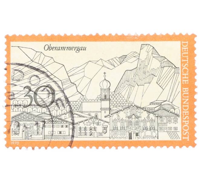 30 пфеннигов 1970 года Западная Германия (ФРГ) «Туризм — Обераммергау» (Артикул: T11-34295) — Фото №1