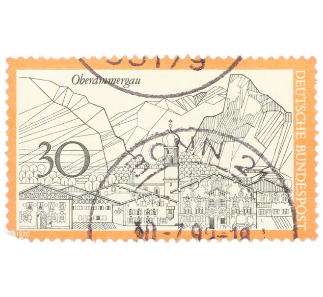 30 пфеннигов 1970 года Западная Германия (ФРГ) «Туризм — Обераммергау» (Артикул: T11-34296) — Фото №1