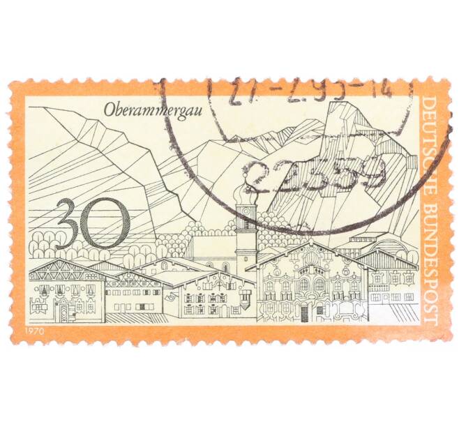 30 пфеннигов 1970 года Западная Германия (ФРГ) «Туризм — Обераммергау» (Артикул: T11-34298) — Фото №1