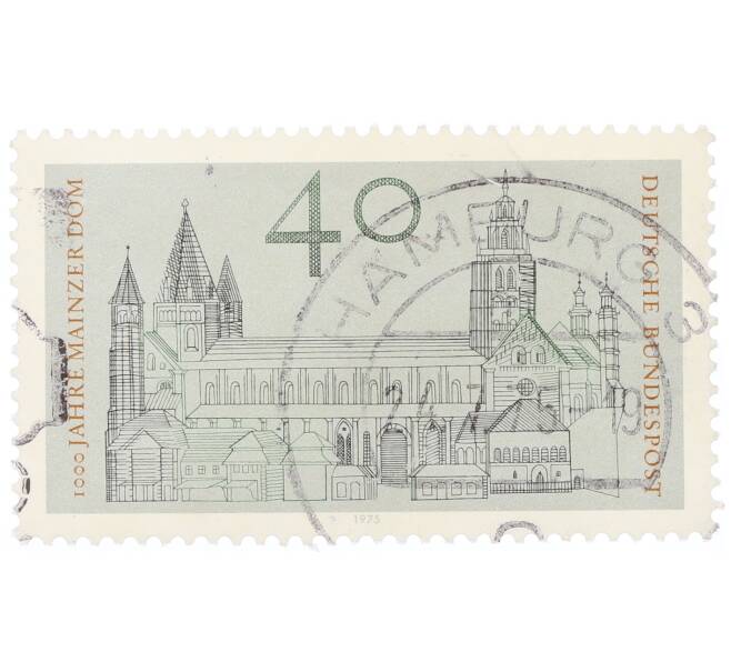 Почтовая марка 40 пфеннигов 1975 года Западная Германия (ФРГ) «1000 лет Майнцскому собору» (Артикул: T11-34313) — Фото №1