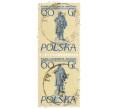 Сцепка из 2 марок 60 грошей 1955 года Польша «Памятники Варшавы — Адам Мицкевич» (Артикул: T11-34354) — Фото №1