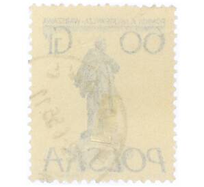 Почтовая марка 60 грошей 1955 года Польша «Памятники Варшавы — Адам Мицкевич»