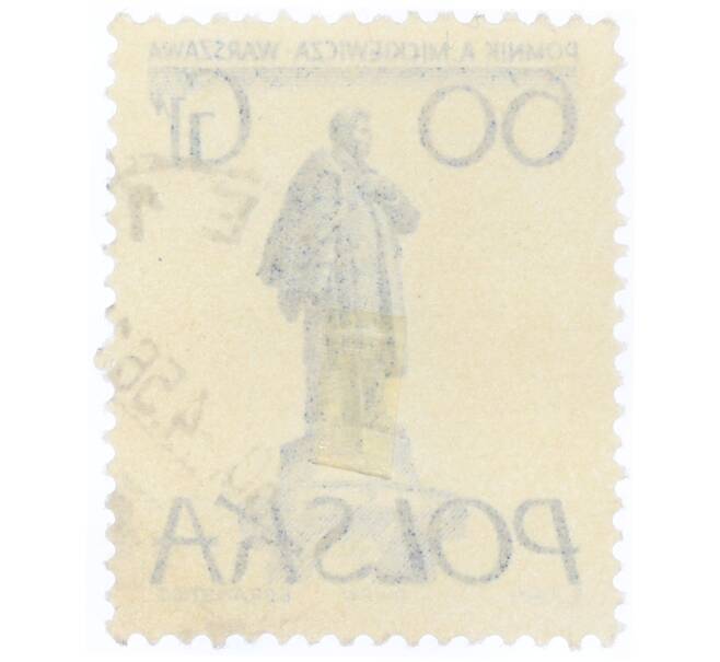 Почтовая марка 60 грошей 1955 года Польша «Памятники Варшавы — Адам Мицкевич» (Артикул: T11-34357) — Фото №2