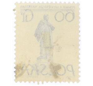 Почтовая марка 60 грошей 1955 года Польша «Памятники Варшавы — Адам Мицкевич»