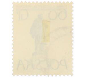 Почтовая марка 60 грошей 1955 года Польша «Памятники Варшавы — Адам Мицкевич»