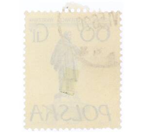 Почтовая марка 60 грошей 1955 года Польша «Памятники Варшавы — Адам Мицкевич»