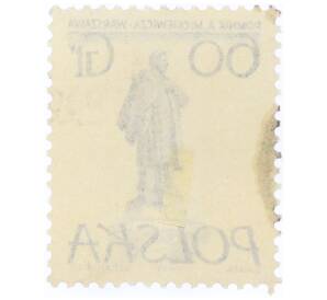 Почтовая марка 60 грошей 1955 года Польша «Памятники Варшавы — Адам Мицкевич»