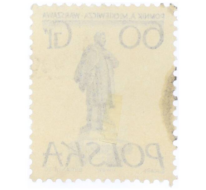 Почтовая марка 60 грошей 1955 года Польша «Памятники Варшавы — Адам Мицкевич» (Артикул: T11-34363) — Фото №2