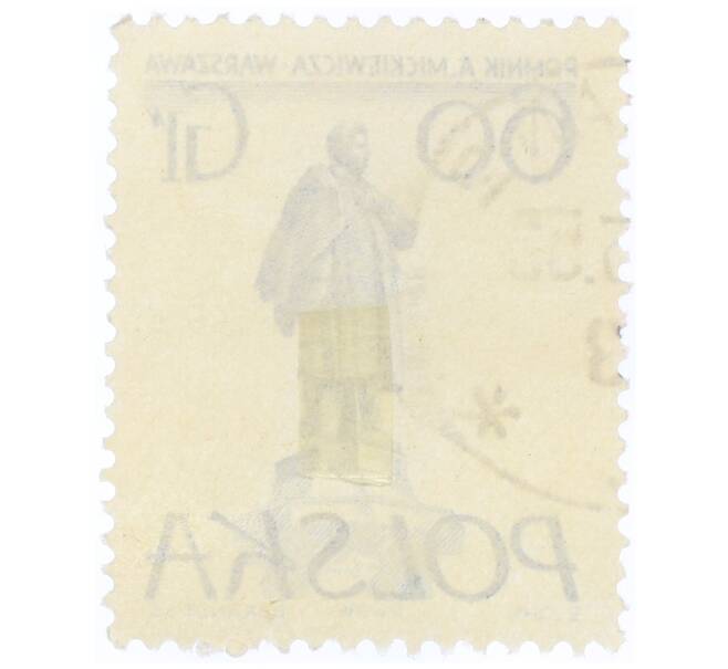 Почтовая марка 60 грошей 1955 года Польша «Памятники Варшавы — Адам Мицкевич» (Артикул: T11-34365) — Фото №2