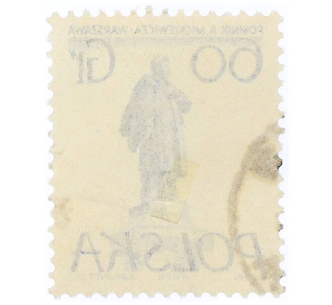 Почтовая марка 60 грошей 1955 года Польша «Памятники Варшавы — Адам Мицкевич» (Артикул: T11-34367) — Фото №2